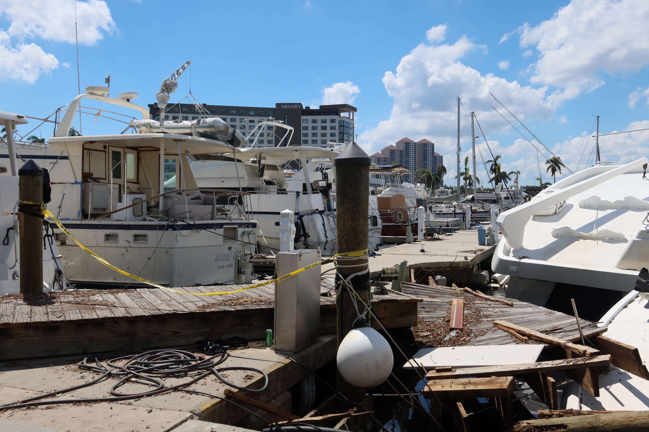 Fort Myers Yacht Basin following Hurricane Ian