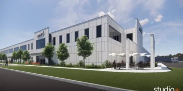 Rendering of new Arthrex logistic center at Skyplex at Southwest Florida International Airport.