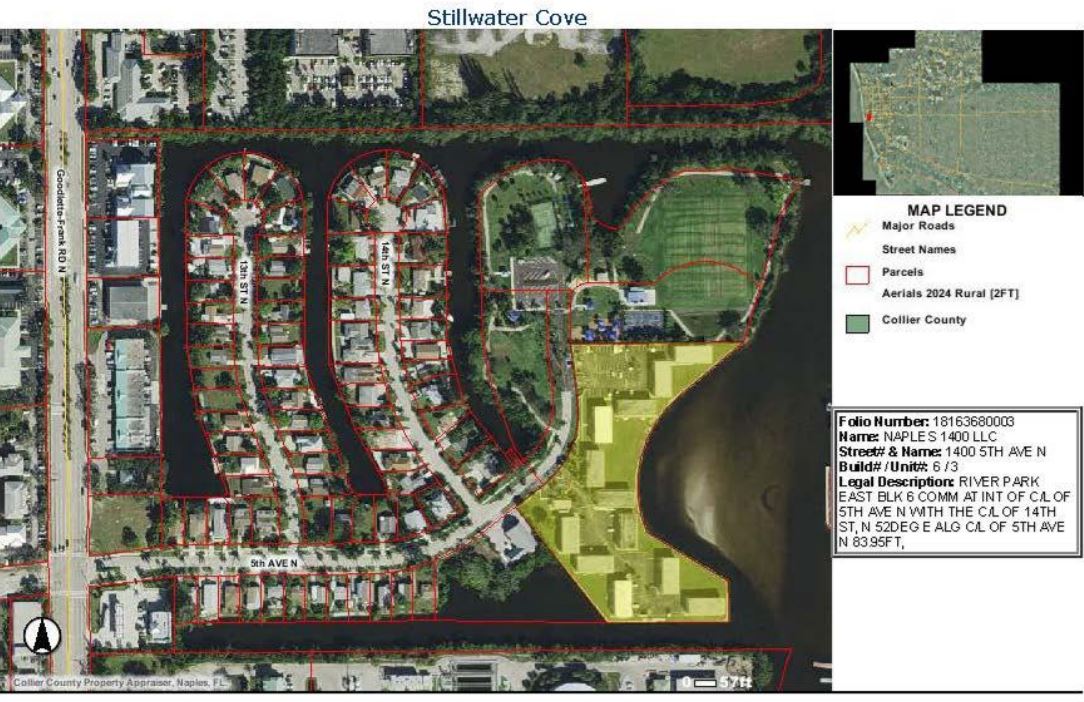 Location map of Stillwater Cove affordable housing in Naples