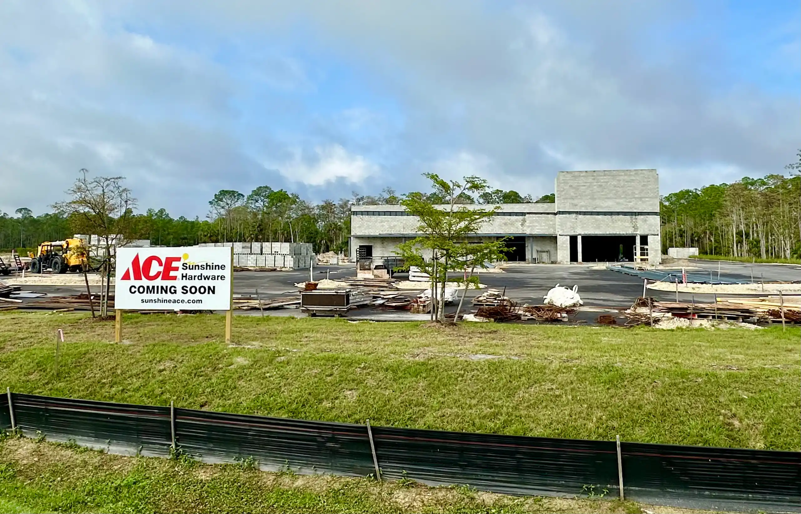 Future home of Sunshine Ace Hardware in Winchester Center on Immokalee Road's Randall Curve