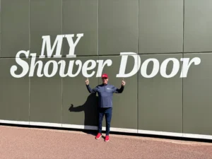 My Shower Door advertising signage at JetBlue Park