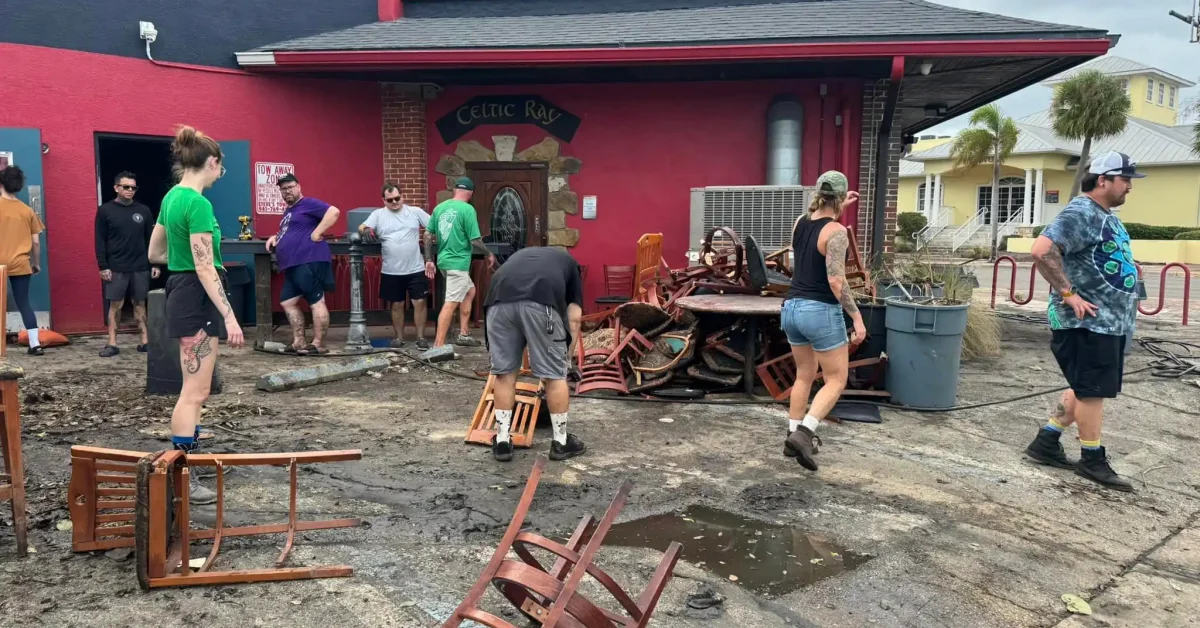 Flood workers clean up Celtic Ray from Facebook page