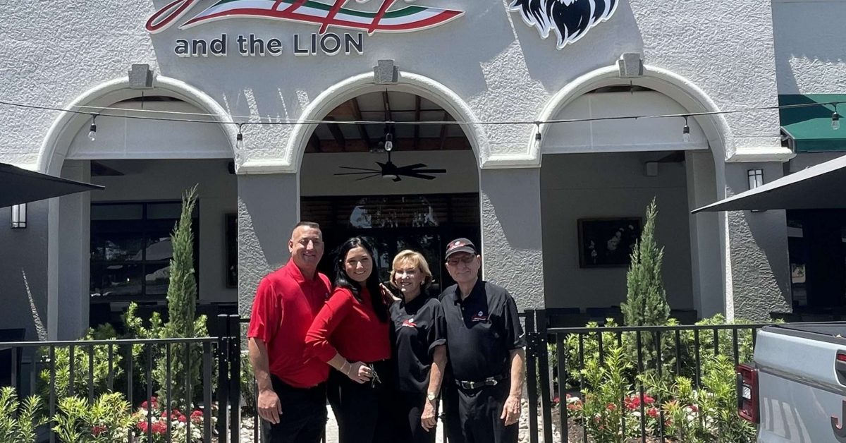 Guiseppe and the Lion owners outside the North Naples restaurant