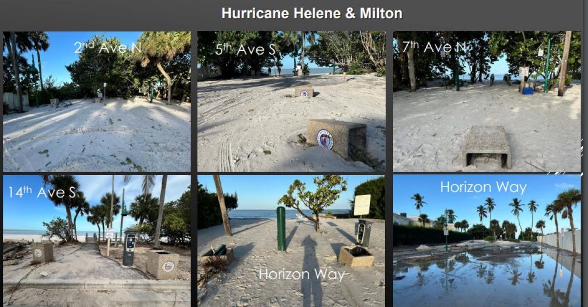 Hurricane Helene and Milton beach damage