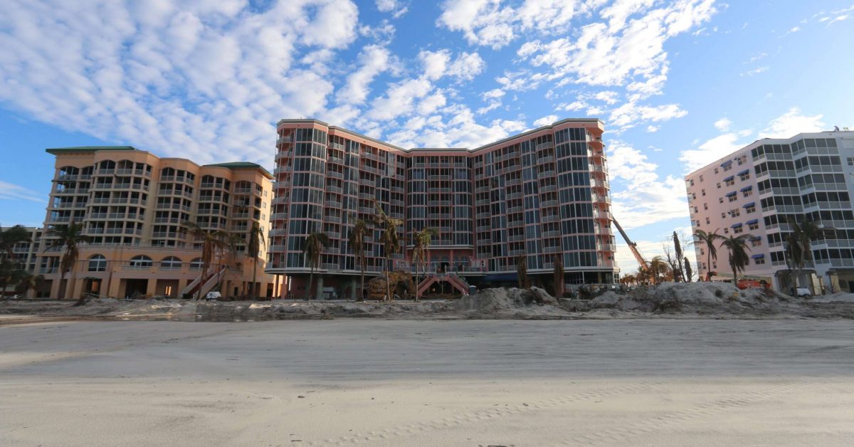 Pink Shell Beach resort following Hurricane Ian