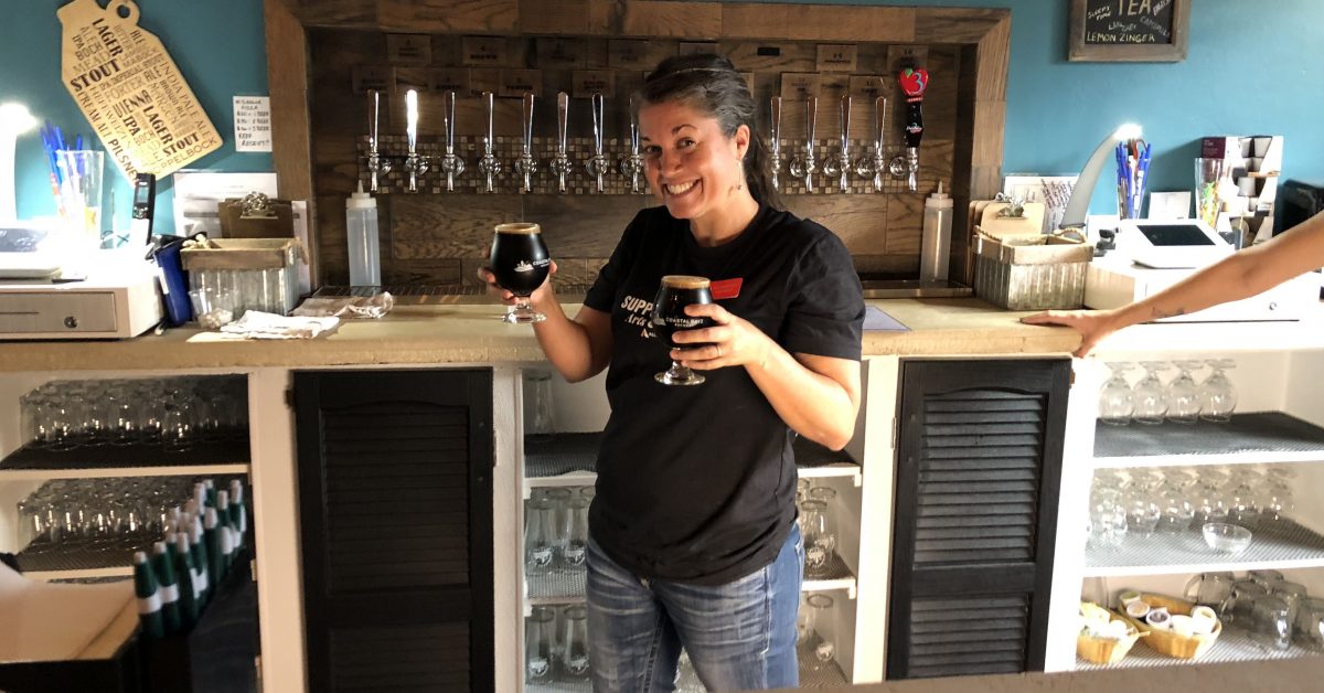 Lydia Black bartending at Coastal Dayz in 2018.