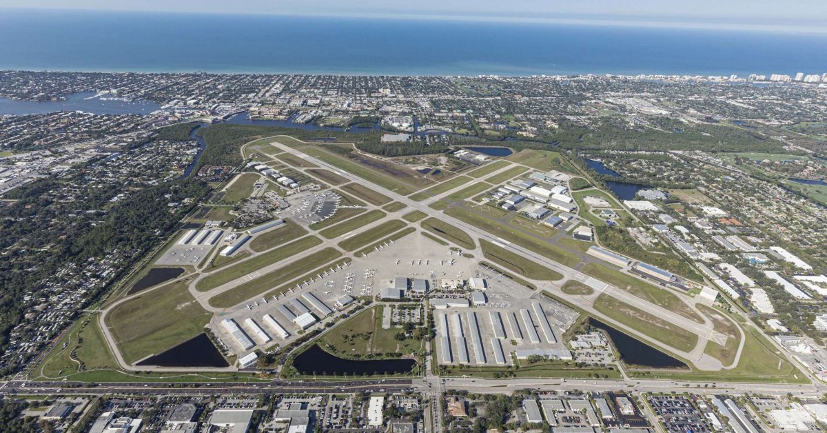 Naples Airport aerial facing gulf