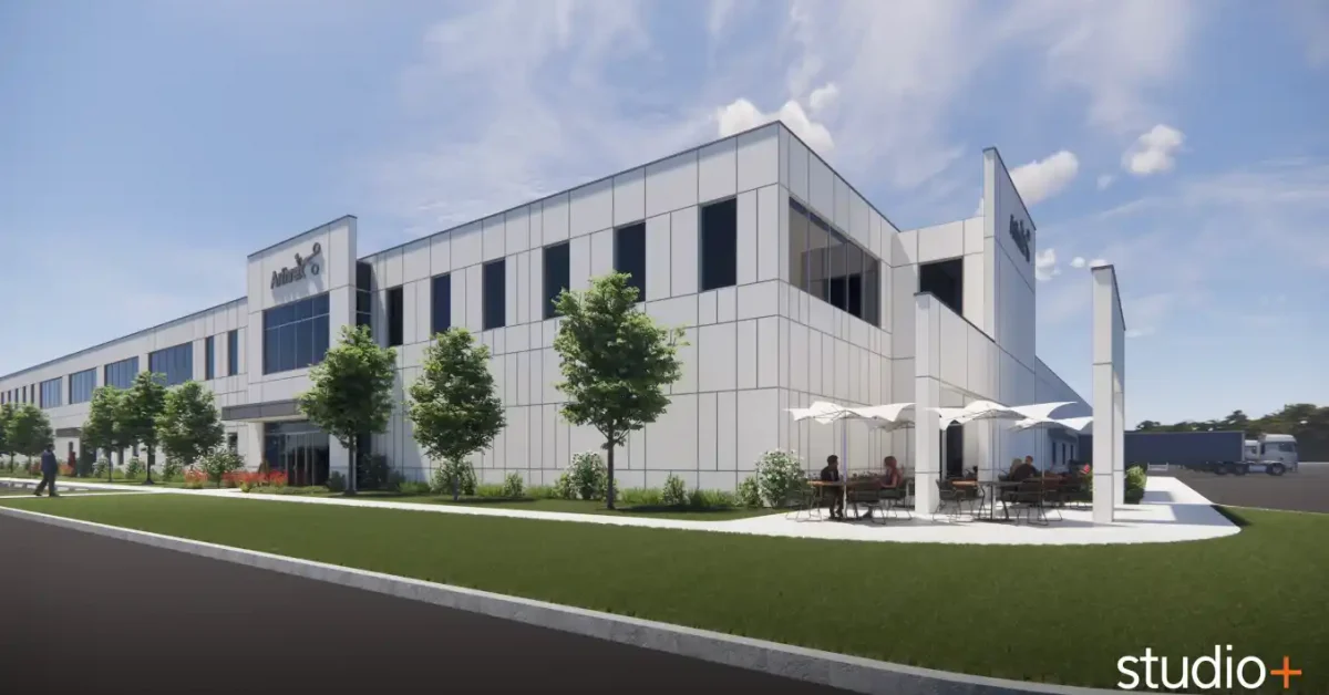 Rendering of new Arthrex logistic center at Skyplex at Southwest Florida International Airport.