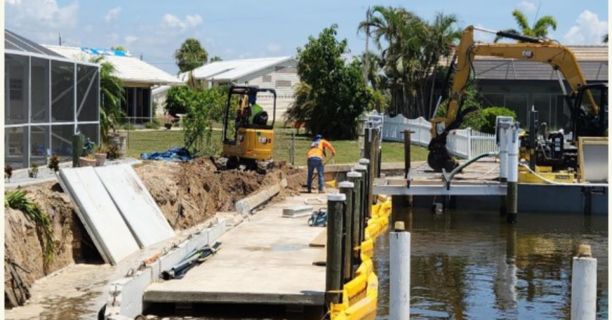 Punta Gorda seawall replacement is underway.